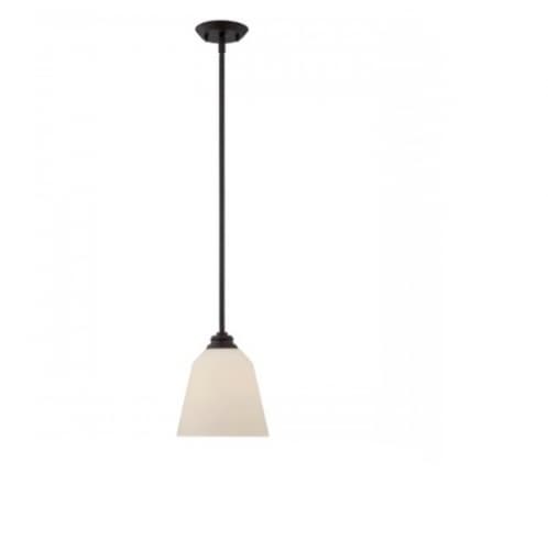 Nuvo 10.5W Calvin Mini Pendant Light, Satin White, 1-Light, Mahogany Bronze