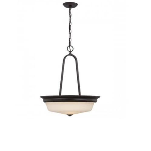 Nuvo 31.5W Calvin Pendant Light, Satin White, 3-Light, Mahogany Bronze