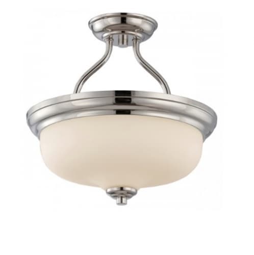 Nuvo 19.6W Kirk LED Semi-Flush Mount, 2-Light, Polished Nickel