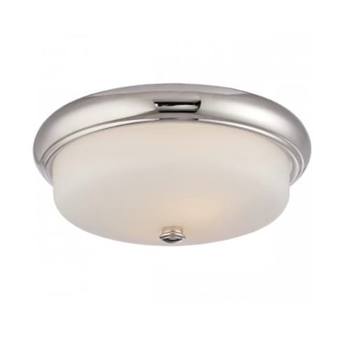 Nuvo 9.8W Dylan Flush Mount, Etched Opal, Polished Nickel
