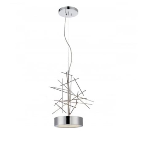 Nuvo 20W Jax LED Pendant Light Fixture, Polished Nickel, 2700K