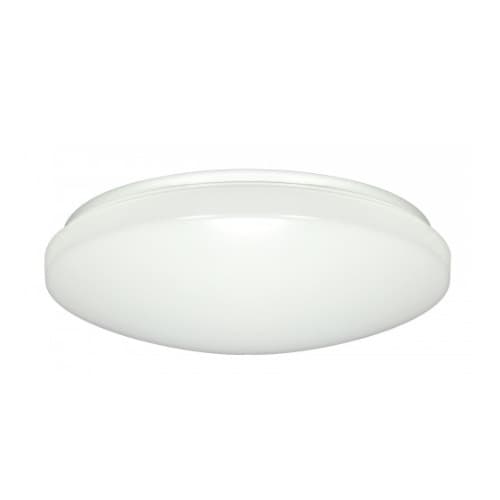 Nuvo 14" LED Flush Mount Light Fixture, White, Acrylic, Dimmable (50%)