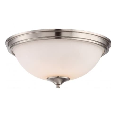 Nuvo LED Tess Dome Flush Mount Light, Brushed Nickel, Frosted Fluted Glass