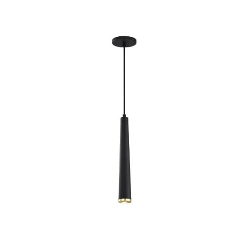 Nuvo 16-in 12W Melrose LED Pendant Light, Matte Black & Brass Finish