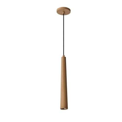 Nuvo 16-in 12W LED Melrose Pendant Light, Dim, 120V, 3000K, Ash Wood