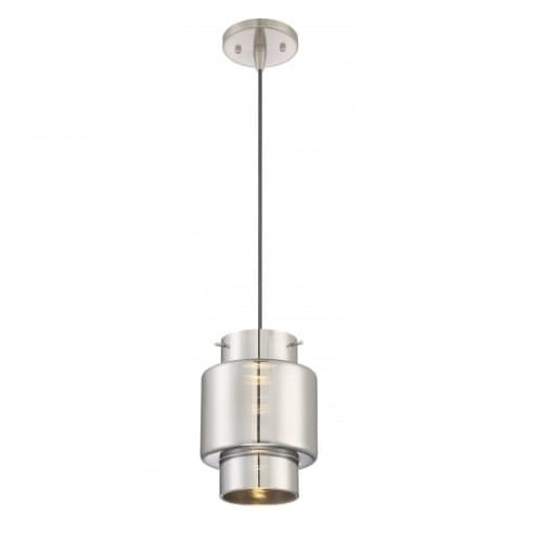 Nuvo 12W, Del LED Mini Pendant Lights, Mirrored Glass, Brushed Nickel Finish