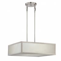 26W LED Pendant Fixture w/ Gray Marbleized Acrylic Panels, Brushed Nickel