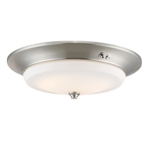 Nuvo LED Flush Mount Emergency EMR Light Fixture, Brushed Nickel, Frosted Glass