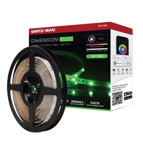 Nuvo 16-ft 12W Dimension Plus Tape Light, 1120 lm, 24V, 2700K, RGB