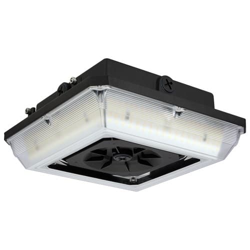 Nuvo 90W Square Wide Beam Angle Canopy Light, 12557lm, 277V, 30/40/50K, BLK