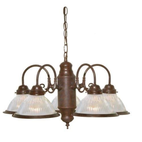 Nuvo 22in Chandelier Light Fixture, 5-Light, Old Bronze