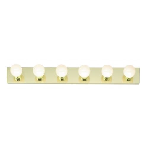 Nuvo 6-Light Bathroom Vanity Strip Light Fixture, Polished Brass