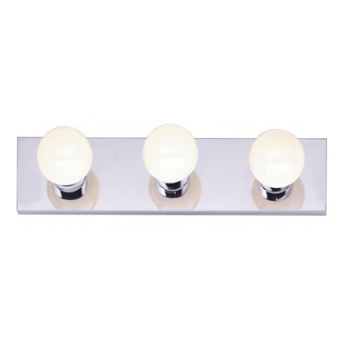 Nuvo 3-Light Bathroom Vanity Strip Light Fixture, Polished Chrome