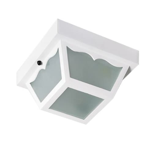 Nuvo 8.25in Carport Flush Mount Fixture, 1-light, White