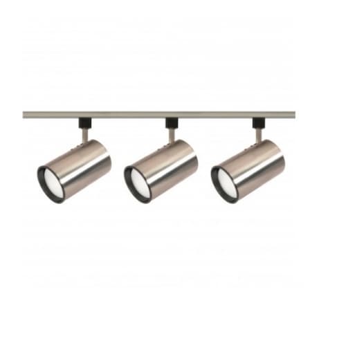 Nuvo 3-Light Track Light Kit, R30, Step Cylinder, Brushed Nickel