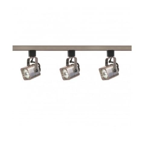 Nuvo 3-Light MR16 Track Light Kit, Square, Line Voltage, Brushed Nickel