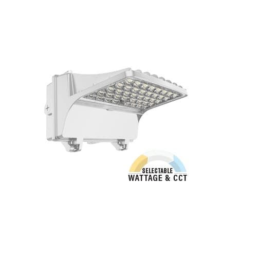NovaLux 80W/90W/100W/121W LED Cutoff Wall Pack, CCT Selectable, White