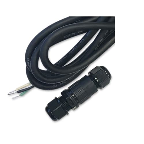 NovaLux 78in Connector & Cord, Waterproof, 18 AWG, 300V, Black