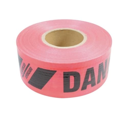 Presco 3-in X 500-ft Reinforced Barricade Tape, Danger, Red