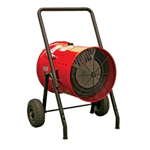 Qmark Heater 51180 BTU/H Portable Electric Blower, 15kW, 3 Ph, 41.8A, 240V, Red