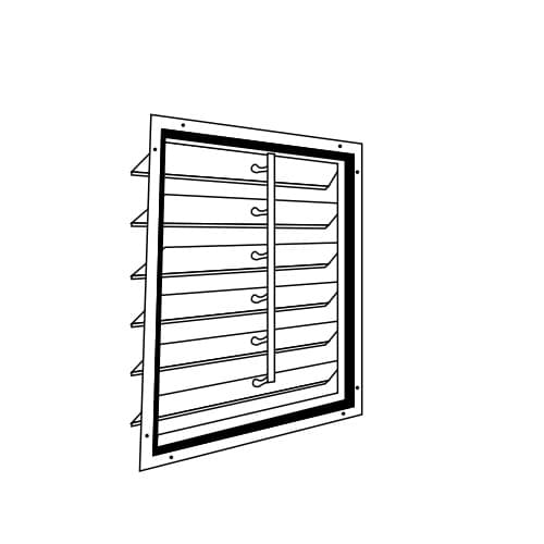 Qmark Heater 15 x 15" Wall Shutter for 12" Exhaust Fan, Bronze