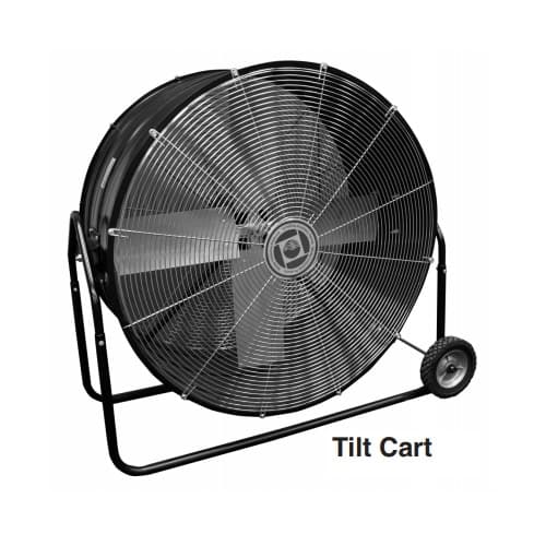 Qmark Heater 1/4 HP Direct-Drive Portable Fan w/Tilt Cart, 30" Blade, 2.75 Amp, 7400CFM