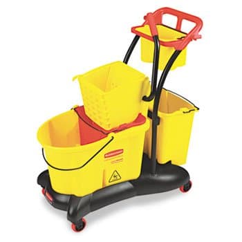 Rubbermaid WaveBrake Yellow 35 qt. Mopping Trolley w/ Sideward Wringer