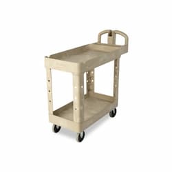 Rubbermaid Beige 500 lb Capacity 2-Shelf Utility Cart