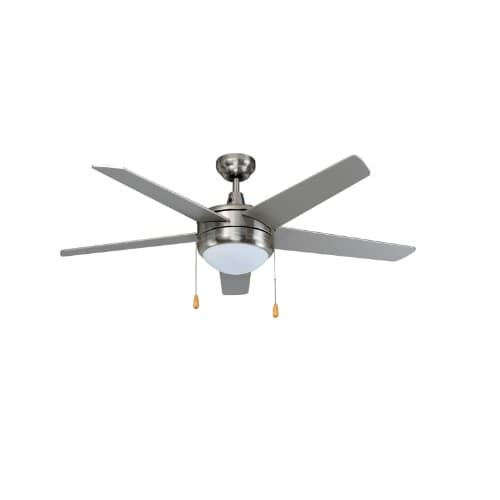 Royal Pacific 50-in 60W Mirage Ceiling Fan w/ LED Kit, 5-Nickel Blades, Nickel