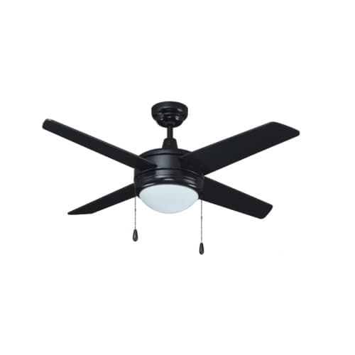 Royal Pacific 44-in 50W Europa II Ceiling Fan w/ LED Kit, 4-Black Blades, Black