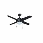 Royal Pacific 52-in 49W Europa IV Ceiling Fan w/ LED, 4-Matte BLK Blade, Matte BLK