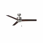 Royal Pacific 52-in 50W Aldea III Ceiling Fan, 3-Walnut Blades, Nickel