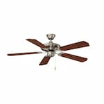 Royal Pacific 52-in 66W Caribbean Ceiling Fan, 5-Walnut Blades, Brushed Nickel