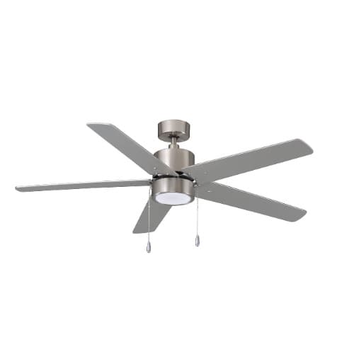 Royal Pacific 52-in 59W Aldea V Ceiling Fan w/ LED Kit, 5-Nickel Blades, Nickel