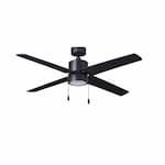 Royal Pacific 52-in 58W Aldea Ceiling Fan w/ LED Kit, 4-Black Blades, Black