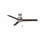 Royal Pacific 52-in 57W Aldea II Ceiling Fan, 3-Walnut Blades, Brushed Nickel