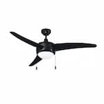 Royal Pacific 50-in 57W Contempo I Ceiling Fan w/ E26 Kit, 3-Black Blades, Black