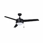 Royal Pacific 50-in 58W Contempo Ceiling Fan w/ E26 Kit, 3-Black Blades, Black