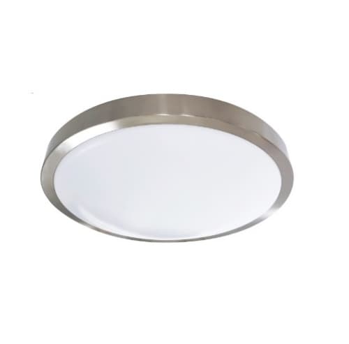 Royal Pacific 12-in 16W LED Flush Mount w/ Backup, Round, 120V, 3000K, Nickel