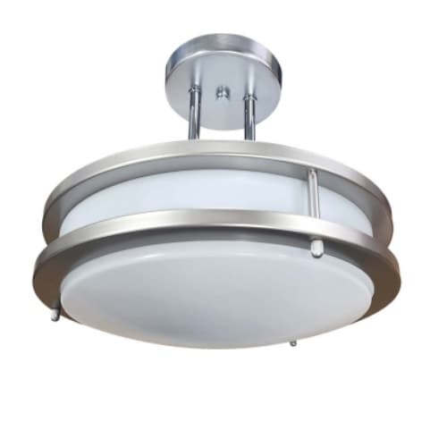 Royal Pacific 15.1W LED Ceiling Semi-Flush Mount Fixture, Dim, 3000K, 920 lm, BN