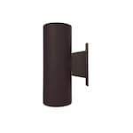 Royal Pacific 3-in 13W LED Wall Sconce, Round, Up & Down, 120V, 4000K, Bronze