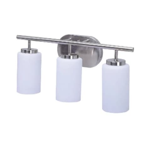 Royal Pacific LED Vanity Light w/ Opal Glass, 3-Light, No Lamp, E26, 120V, BN