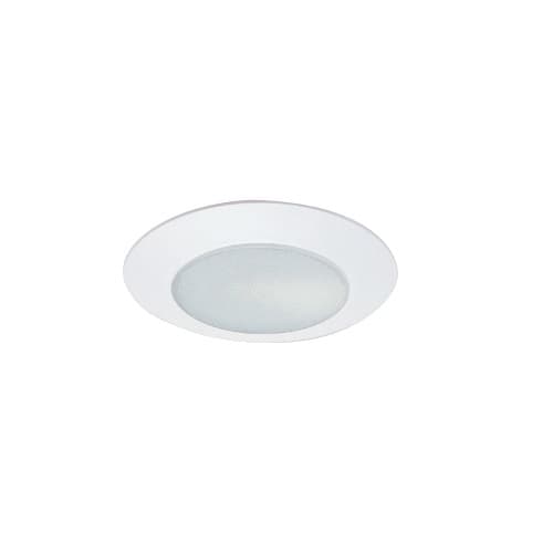 Royal Pacific 6-in Lexan Shower Trim w/ Flat Opal Albalite Lens, A19, 120V, White