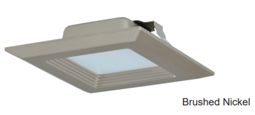 Royal Pacific 4-in 9W LED Square Baffle Trim, 630lm, 120V, 3000K, Brushed Nickel