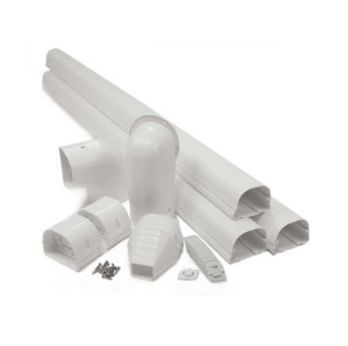 Rectorseal 12-ft Fortress Lineset Cover Wall Duct Kit, 3.5-in, White