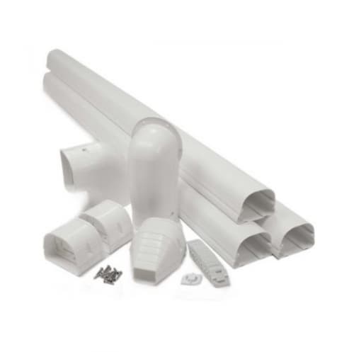 Rectorseal 12-ft Fortress Lineset Cover Wall Duct Kit, 4.5-in, White