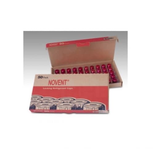 Rectorseal Novent Locking Refrigerant Cap, R410, 5/16-in Thread, Pink, 50 Pack