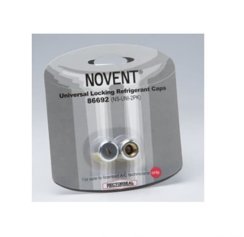 Rectorseal Novent Locking Refrigerant Cap, Universal, 1/4-in THD, Silver, 2 Pack