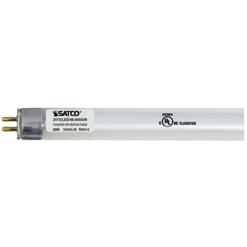 Satco 25W 4 Foot LED T5 Tube, Ballast Compatible, 4000K