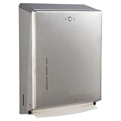 San Jamar Satin Stainless Steel Combination Cabinet for C-Fold/Multifold